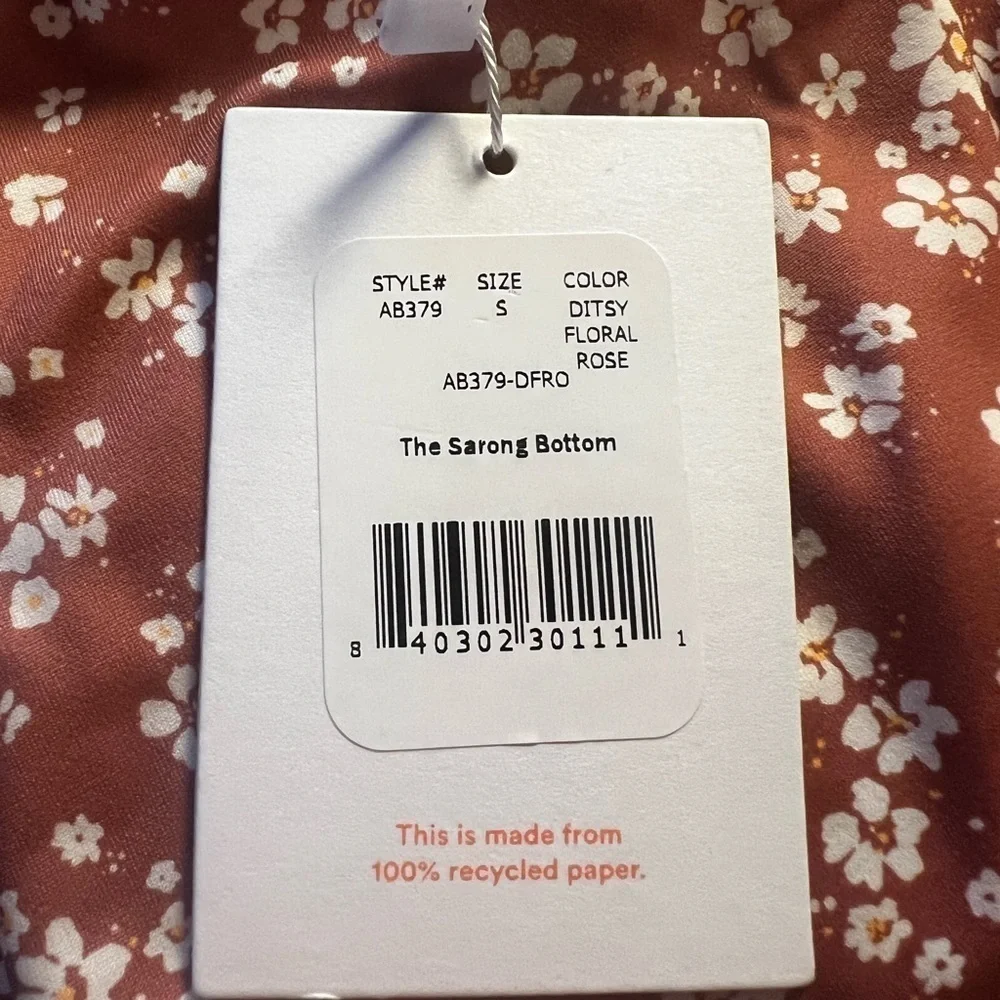 Andie Swim Sarong Bottom‎ Ditsy Floral Rose size Small NWT